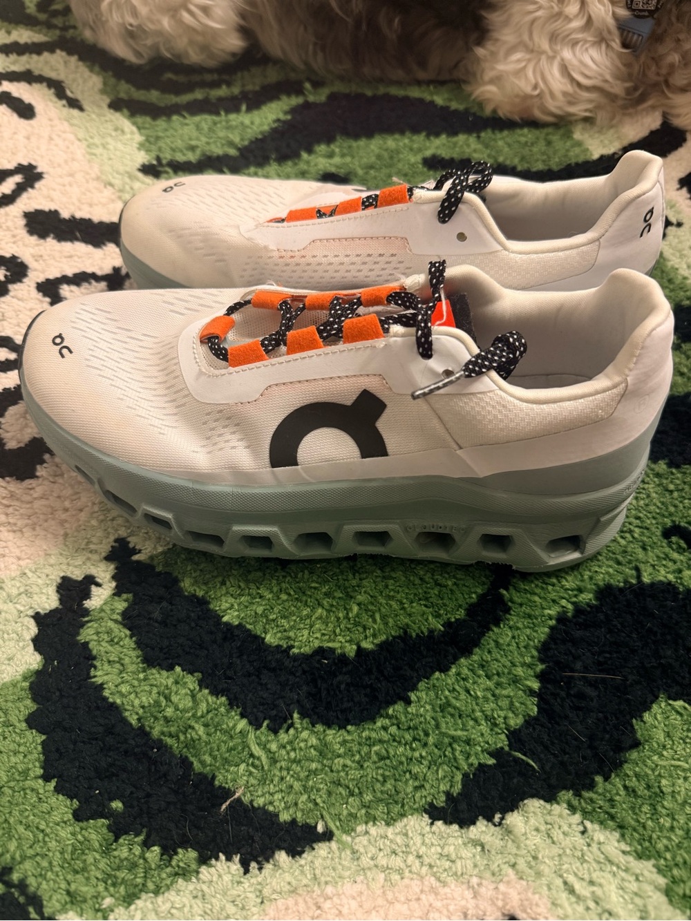 ON Cloud Women’s Sz 8 White Green Orange Tennis Running Shoes GUC - Picture 3 of 7